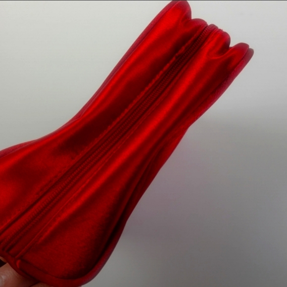 YSL Parfume Toiletry Bag Red Nylon Cosmetic Bag - Picture 2 of 6